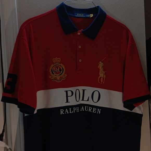 Ralph Lauren Polo Shirt - Red and Blue - Picture 5 of 12